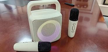 ses mixeri: Portativ karaoke seti – Bluetooth dinamik və 2 ədəd simsiz mikrofon - — 1