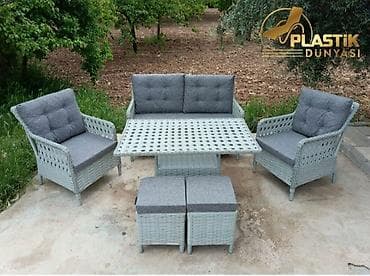 hesir yellencek: Yeni, 2 kreslo, Jurnal masası, Həsir toxunuşlu, Türkiyə — 1