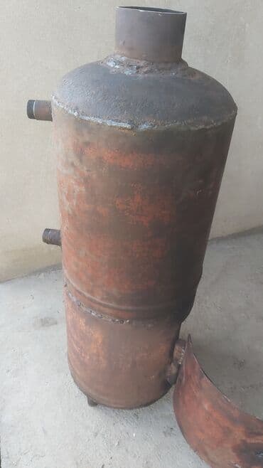 demir kalonka: Metaldan hazırlanmış odun/komur sobası - Silindrik gövdə, qalın — 4