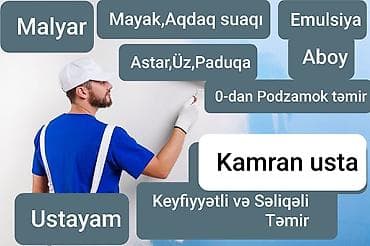 Мебельные услуги: Malyar USTAYAM. Hər növ malyar işləri görürəm. 17 ilə yaxın iş — 1