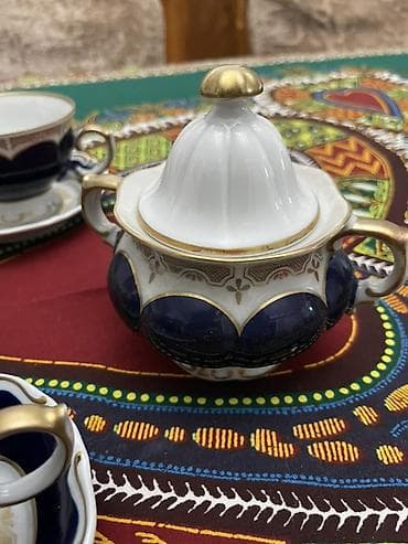 caydan dəsti: Çay dəsti, rəng - Göy, Farfor, 6 nəfərlik — 5
