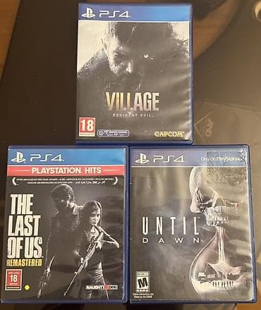 PS4 oyun diskləri Until dawn 25 Last of us 1 20 Resident evil village — 5