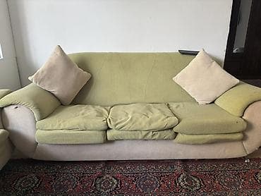 divan desti: Yumşaq mebel dəsti – 1 ədəd geniş divan və 2 ədəd kreslo - Rəng: açıq — 3