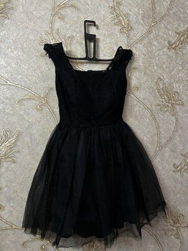 Lincoln: Məhsul: Qara krujeva və tüll ətəkli qısa don - Rəng: qara - Üst — 2