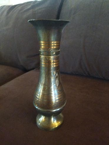 Mis vaz – əl işi dekorativ suvenir - Material: bərk mis - Rəng və