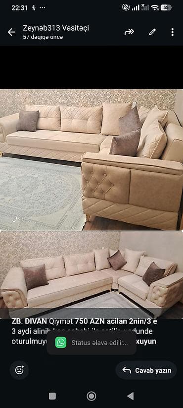 Künc divan, Açılan, Bazalı