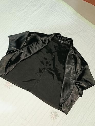 klyoş donlar: Qara şifon/saten effektli uzun ziyafət paltarı - Model: A-kəsim, yeri — 6