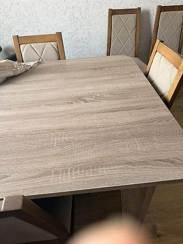 plastik stul: Yemək otağı üçün açılan masa və 8 ədəd stul dəsti - Masa: düzbucaqlı — 2
