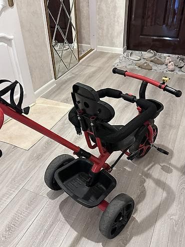 volsbet: Uşaq üçtəkərli velosipedi – BAORUN markası, qırmızı-qara rəng — 3