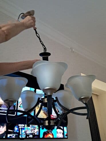 listur sekilleri: Çılçıraq, 5 lampa, Metal — 1