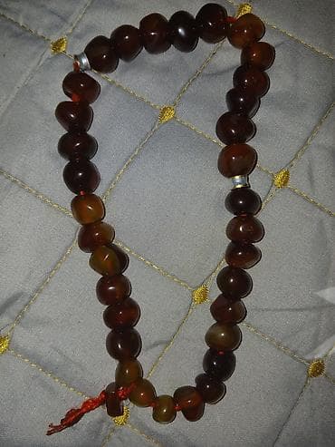 bijuterya: Kəhrəba rəngli təsbeh/dua muncuqları - Material: qəhvəyi–kəhrəba — 1