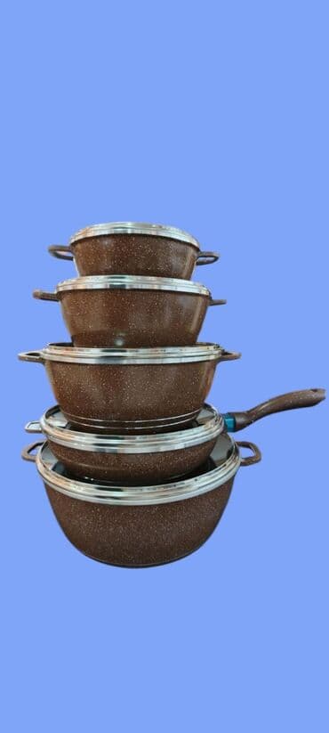 tava dəsti: Tava, Qazan, rəng - Qara, Qranit — 5