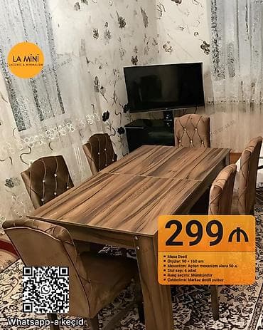 vizaj stulu: Açılan, Dördbucaq masa, 6 stul — 1