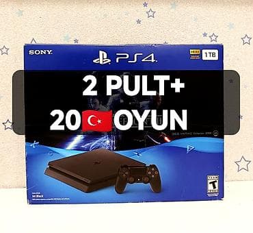 pleystein 4 pro: Şəkildəki PS4 slim 1000gb qutuda, təzə kimi plombu üzərində, ideal — 1