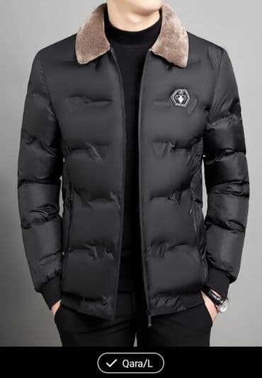 Kişi şişmə qış gödəkçəsi – Qara, ölçü L - Klassik dizayn: qara rəng