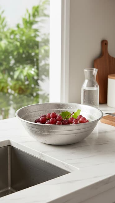 Digər mətbəx aksesuarları: Alüminium süzgəc – iri ölçü - Material: yüngül və davamlı alüminium - — 1