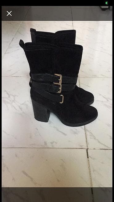 Çəkmələr: Ölçü: 38, rəng - Qara, İşlənmiş — 1