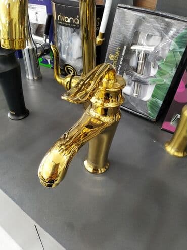 gemma multi ionizer: Qızılı rəngli lavabo qarışdırıcısı (su kranı) - Material: parlaq — 1