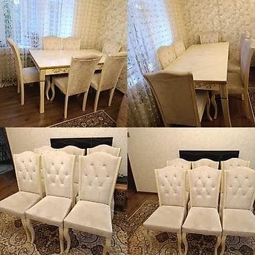 Для гостиной, Раскладной, 6 стульев