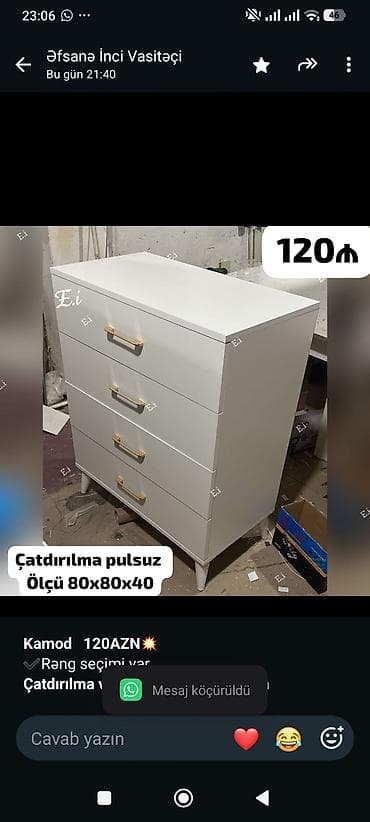 *Kamod 120AZN💥* ✔️Rəng seçimi var *Çatdırılma və quraşdırılma lalafo.az -da *Kamod 120AZN💥* ✔️Rəng seçimi var *Çatdırılma və quraşdırılma