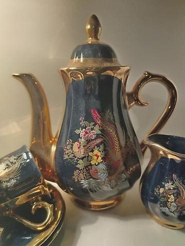 Süfrə qab-qacaqı: Çay dəsti, rəng - Göy, Farfor, 2 nəfərlik — 2