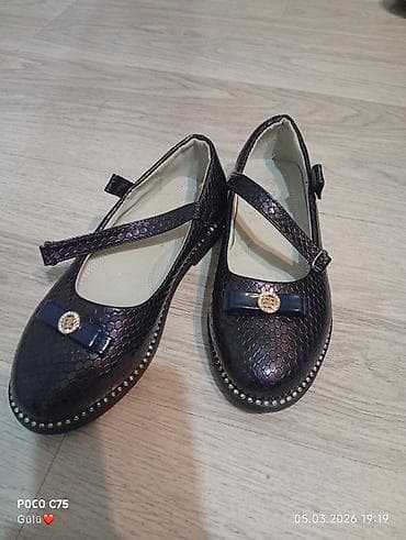 lak çəkmələr: Rəng - Qara Baletkalar, Ölçü: 33, Qız üçün — 1