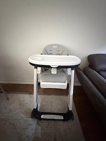 qida masasi: Peg Perego uşaq yemək stulu - Rəng: boz/ - Yumşaq, yastıqlı oturacaq — 1