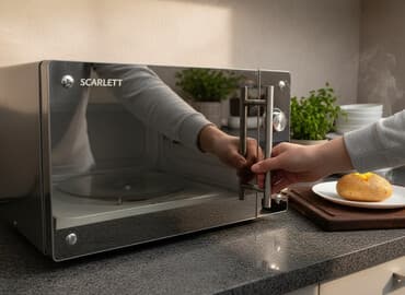 Mikrodalğalı soba Scarlett, Ayrıca dayanan, Mikrodalğalar ilə, rəng - Gümüşü, Yeni lalafo.az -da Mikrodalğalı soba Scarlett, Ayrıca dayanan, Mikrodalğalar ilə, rəng - Gümüşü, Yeni