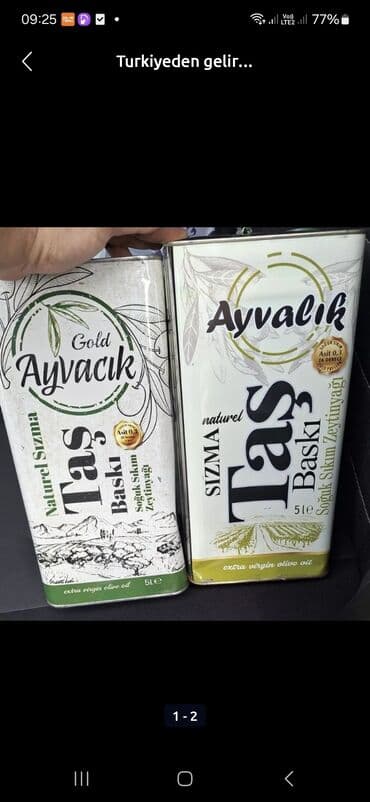 yağı: Zeytun yağı, 1 l, Ödənişli çatdırılma, Ünvandan götürmə, Pulsuz çatdırılma — 1