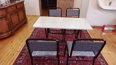 12stol 3 stul komplekti 120azn - Stol: düzbucaqlı forma, açıq ağ/boz