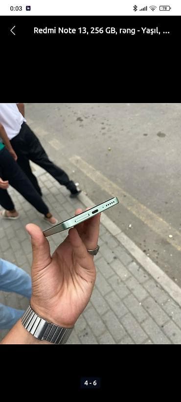 dubay telfonlar: Redmi Note 13, 256 GB, rəng - Yaşıl, Düyməli, Sensor, Barmaq izi — 2