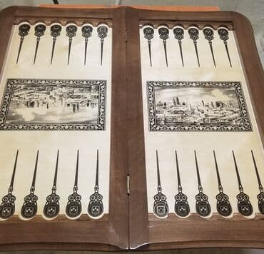 saski: Nərd taxta Köhnə Bakı və YeniBakı rəsmli 🔱Nərdlər 🪵 🔹️Laklı🖌 — 2