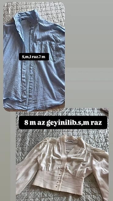 des geyimler: Qadın geyimləri paketi - Ağ-açıq rəngli jeans şalvar: XS/S razmer — 4