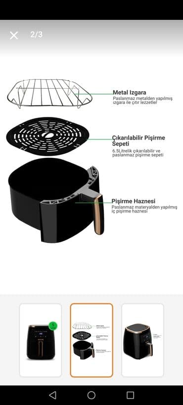 tum qovuran aparat: Fritoz Yağsız l, Yeni, Ünvandan götürmə — 2