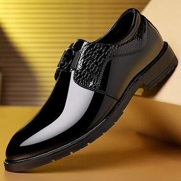 kişi üçün dəri çantalar: Məhsul: Kişi klassik tufliləri - Rəng: parlaq qara - Üst material — 2