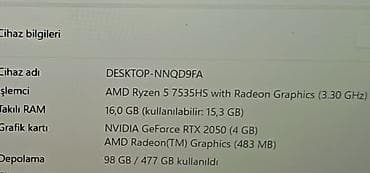 iphoni 11: ​🛠 Texniki Özəlliklər: ​Prosessor (CPU): AMD Ryzen™ 5 7535HS (6 nüvə — 9