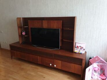 мебель эмбавуд в баку каталог: Б/у, Прямой ТВ стенд, С полками, Деревянный, Турция — 5