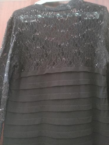 Женское черное деловое платье размер 46 — 2