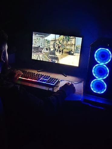 Gaming stolüstü kompüter seti - Korpus: Şüşə ön panel, 3 ədəd 120 mm