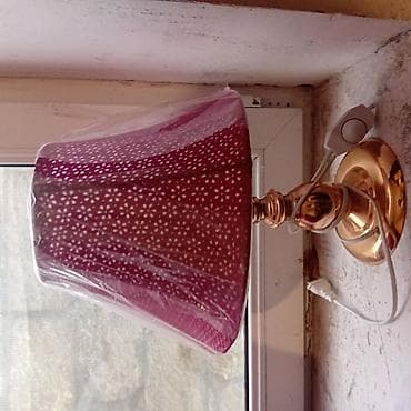 dıvar saatı: Bənövşəyi naxışlı abajurlu divar lampası - Klassik üslubda, qızılı — 1