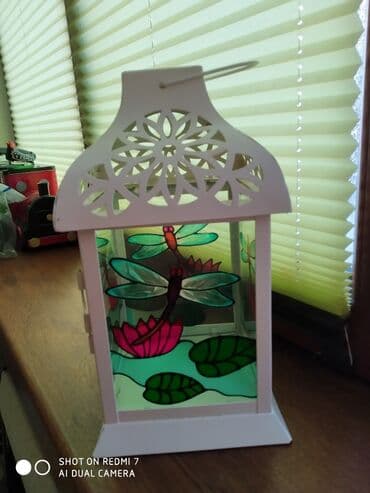 богемское стекло: Фонарь с витражным стеклом — 3