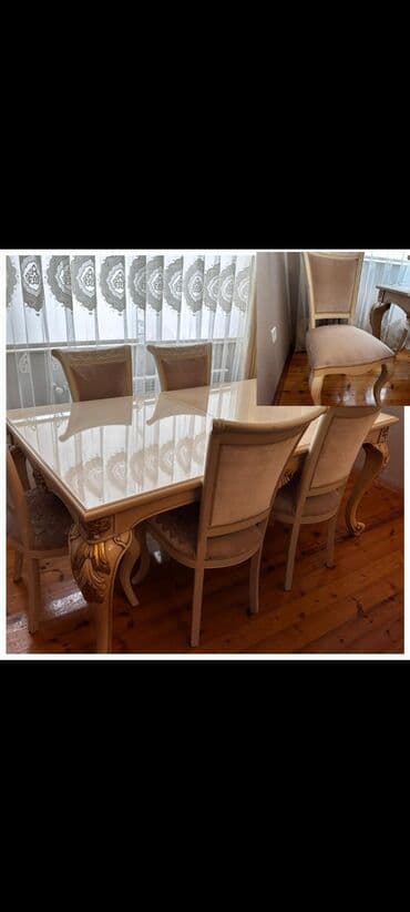 gunes panel: Qonaq otağı üçün, Açılmayan, Dördbucaq masa, 6 stul — 1