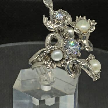 tək qaş uzuk: Üzük, Gümüş, Mirvari — 3