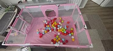 Uşaq oyun manesi və top hovuzu seti - Rəng: Açıq çəhrayı - Ölçü