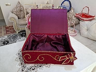 irsad telecom smart saat: Xonça və nişan dəsti üçün əl işləri – məxmər və krujeva dekorlu - — 5