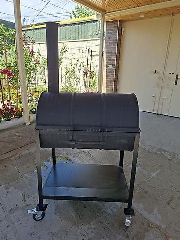Metall manqal/BBQ qril arabası - Material: qalın divarlı metal gövdə