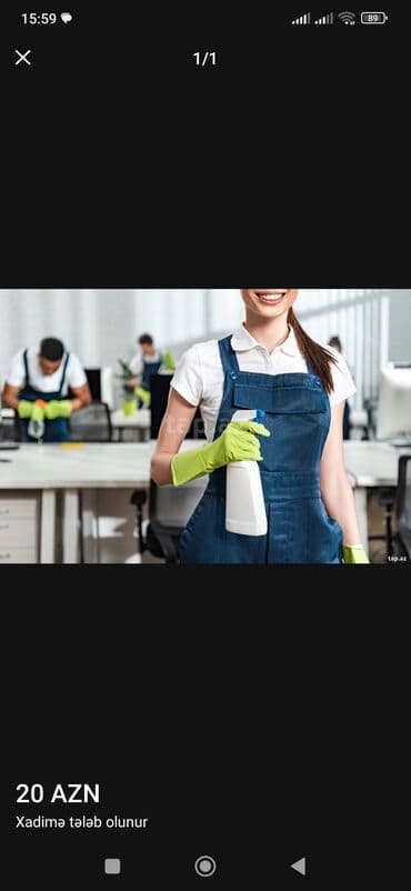Xadimə tələb olunur, İstənilən yaş, 1 ildən az təcrübə, 1/1, Gündəlik ödəniş