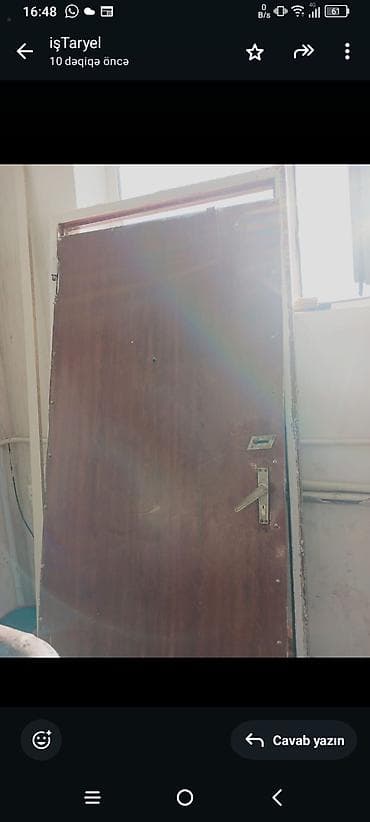 pvc qapi: Metall qapı – komplekt - Material: polad gövdə, üzərində taxta — 2