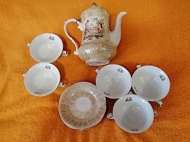 Çay dəsti, rəng - Qızılı, Farfor, Madonna, 5 nəfərlik, Polşa — 2