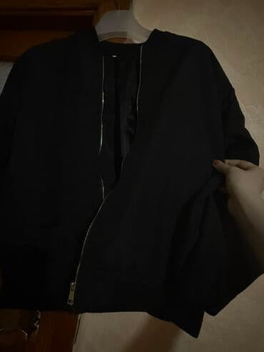 kişi dəri godəkcələr: Unisex bomber gödəkçə - Model: oversize bomber - Rənglər: qara - — 5